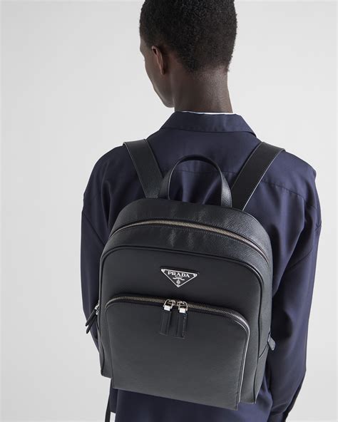 prada basic|Prada leather backpack.